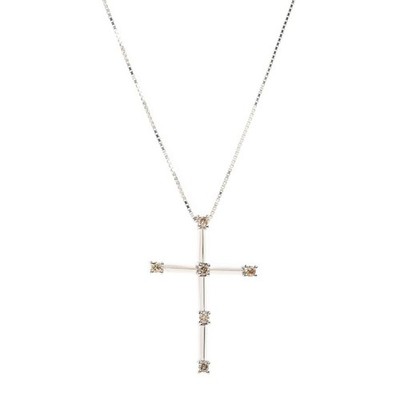 DAMIANI cross Necklace Diamond 750WG P0082072