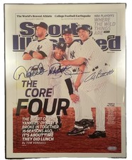 PHOTO DEREK JETER CORE FOUR RÉIMPRESSION DÉDICACÉE SPORTS ILLUSTRÉE 11x14