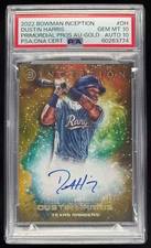 2022 Bowman Inception Primordial Gold Foil #PPA-DH Dustin Harris Auto /50 PSA 10