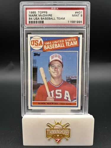 1985 TOPPS 1984 USA BASEBALL TEAM #401 MARK McGWIRE RC PSA 9