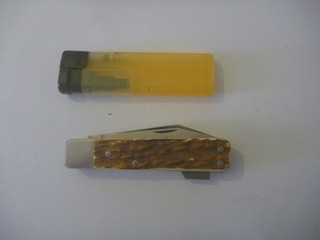 Messer Taschenmesser GML Leegebruch DDR Vintage Hirschhorn Imitat Wandern Angeln