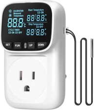 Digital Temperature Controller Outlet, 15A/1800W Heavy Duty Thermostat Plug, VA