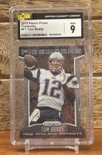2015 Panini Prizm Football #F1 Tom Brady Fireworks Die Cut CSG 9 Mint Patriots