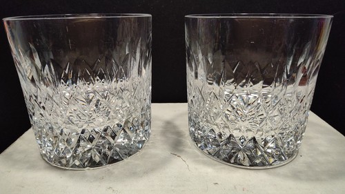Pair of Tudor England Catherine III Crystal 3 1/2" Double Old Fashioned Glasses