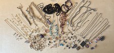 Huge Wearable Costume Jewelry Lot-Necklaces Pendants Bracelets Earrings 2.10lbs