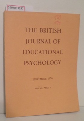 The British Journal of Educational Psychology * November 1976 * Vol. 46, Part 3 