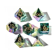 Dispel Iridescent Resin Dice Poly Set - Blackwater Crevasse (7) New