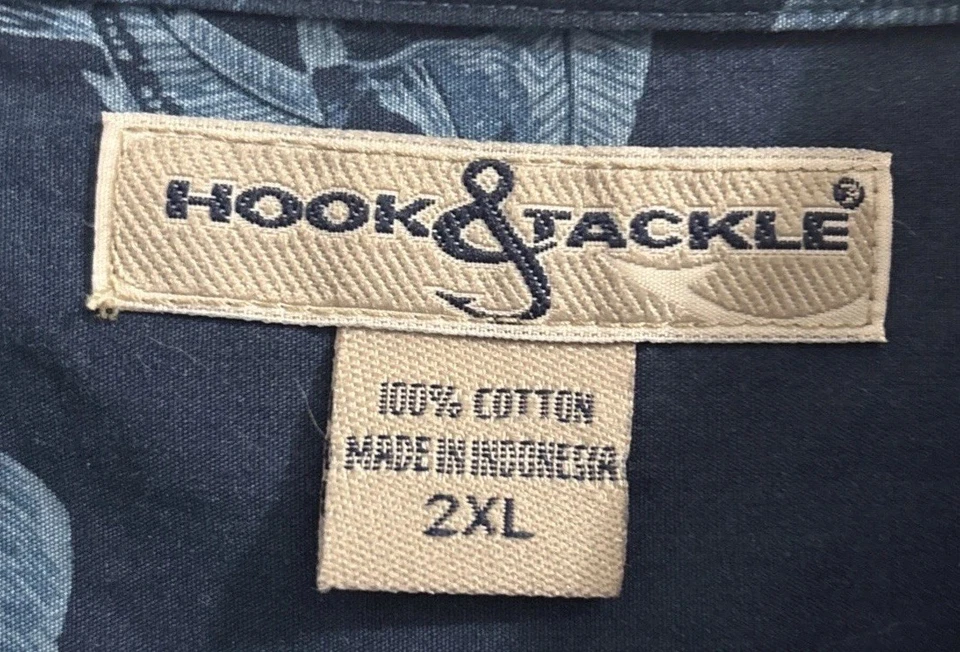 Hook & Tackle Men’s Button Down Shirt Nautical Fishing Size 2XL - Image 3 of 3