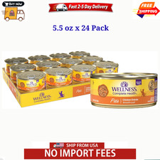 Wellness Complete Health Pate Chicken Entree Wet Cat Food, 5.5 oz x 24 Cans
