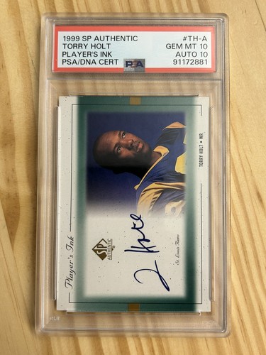 1999 SP Authentic - Torry Holt #TH-A RC Auto PSA 10 Rookie pop 1 w/psa auto 10