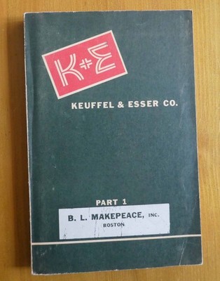 Keuffel & Esser 42. Auflage Taschenbuch Zeichengerätekatalog Teil 1