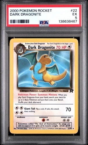 PSA 5 - Dark Dragonite 22/82 Team Rocket Regular - Cert. 138638467