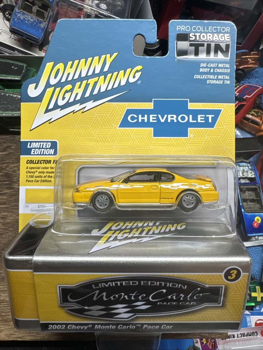 2026 JOHNNY LIGHTNING 2002 CHEVY MONTE CARLO PACE CAR YELLOW TIN
