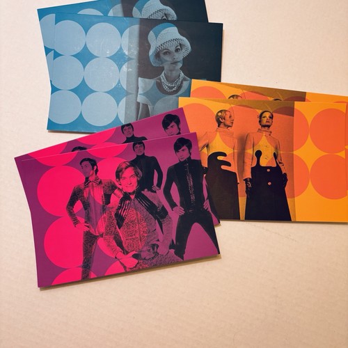 HOUSE of CARDIN- MOD HIP 1960s FASHIONS BLANK (6) NOTE CARDS 3 DESIGNS OPEN BOX