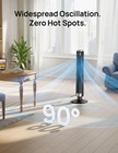 DREO Smart Tower Fan for Bedroom 40” 45” Adjustable Height 28 ft/s Velocity DC