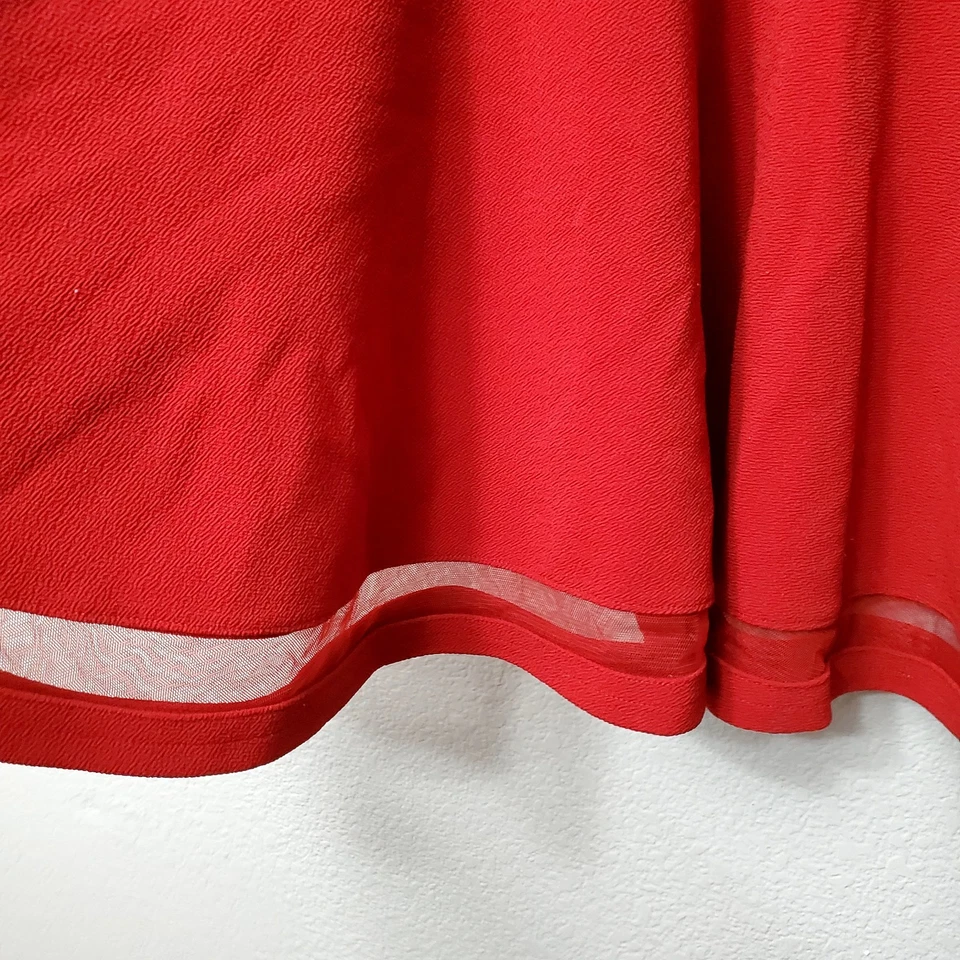 The Children’s Place◇Vestido rojo ajustado y acampanado con detalles de malla◇Talla XXL 16 Foto 4 de 4