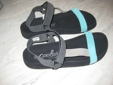 Coolway Women's Leather Slide Sandals with Rubber Sole Size 41
