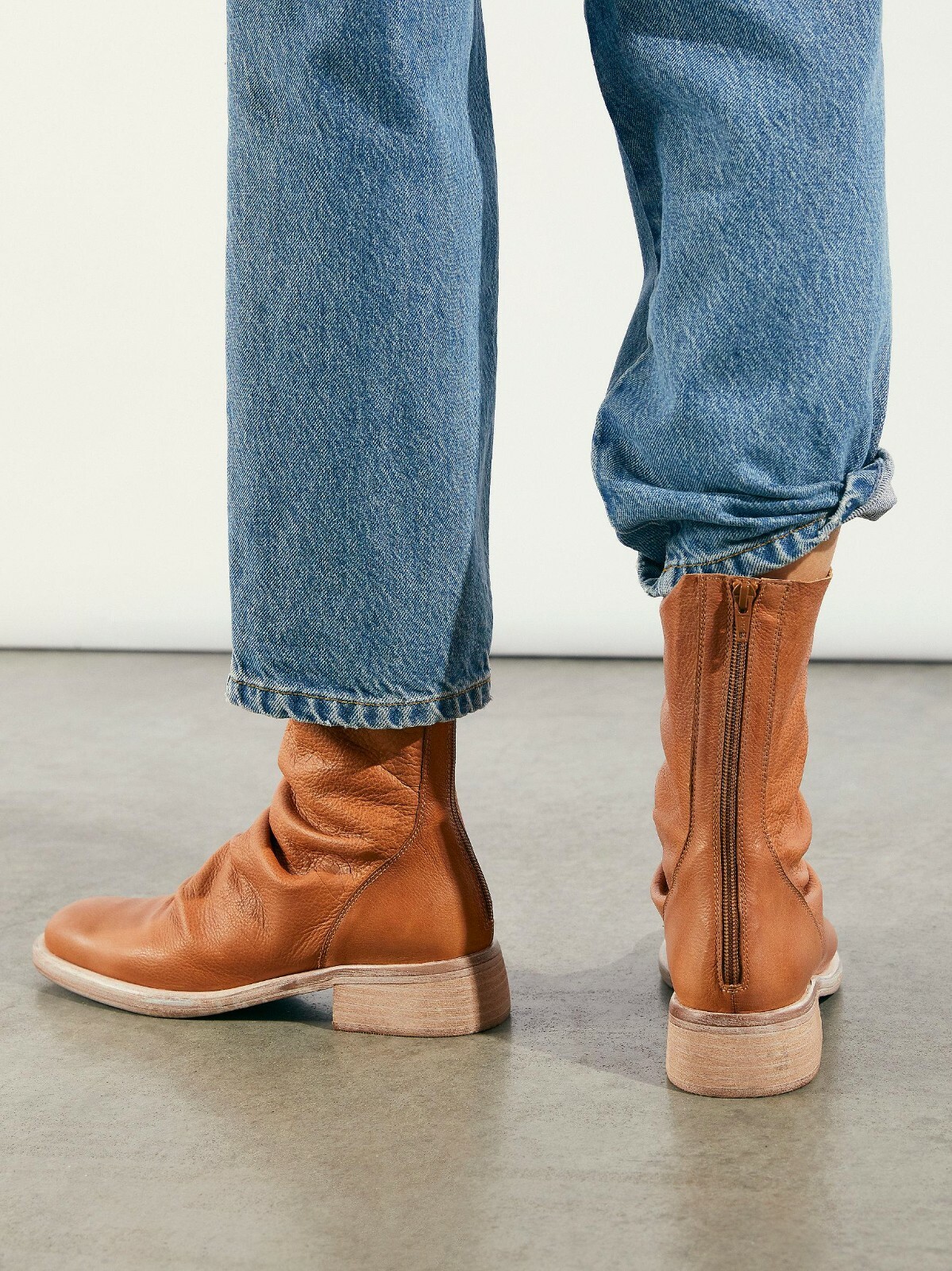 Free People Sutton Tight Slouch Leather 
