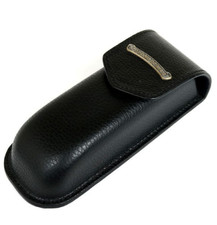 CHROME HEARTS Glasses Case Eyewear Leather Hard Case Scroll Logo Cloth Used