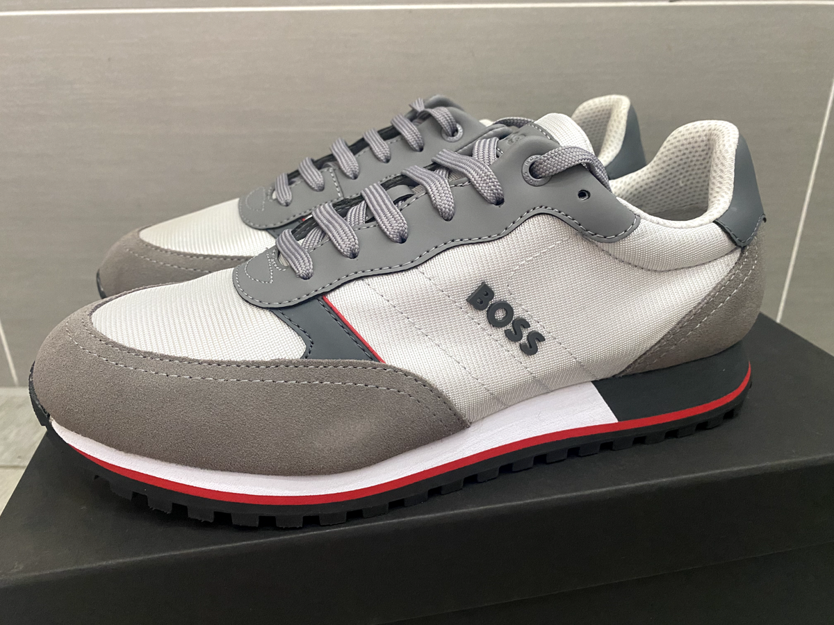 NEW HUGO BOSS PARKOUR RUNN MEDIUM GREY TRAINERS, UK 6/40