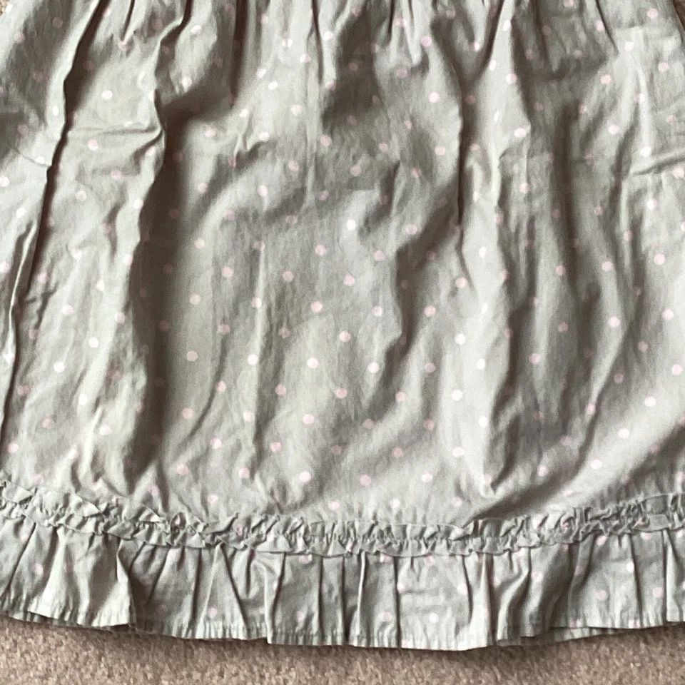 VESTIDO DE VERANO JEAN BOURGET NIÑAS 6 FORRADOS, LUNARES ROSAS EN TOPO, DOBLADILLO CON VOLANTES, LAZOS Foto 3 de 4