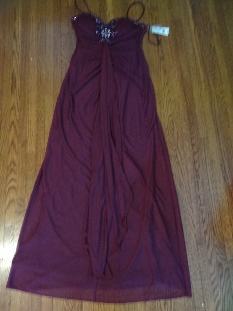 onyx nite prom dresses NWT Onyx Nite formal burgundy beaded gown size 2 prom empire evening dress
