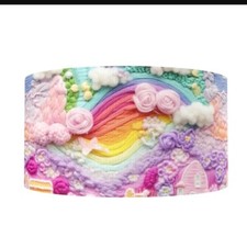 1.5 INCH Embroidered look GROSGRAIN RIBBON Hair Bow Supplies Rainbow 1237488