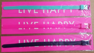 Keep Collective Silicone Single Band Keeper 8.9'' Pink Navy Turquoise Lot of 3