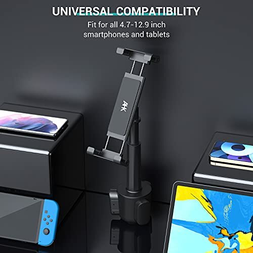 Car Cup Holder Tablet Mount Universal Tablet & Smartphone 4.7" to 12.9" Devices - Photo 2 sur 7