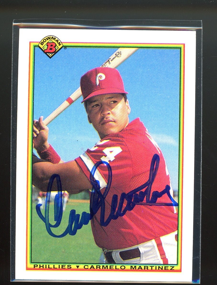 1990 Bowman CARMELO MARTINEZ Signed Card auto autograph PADRES PHILLIES