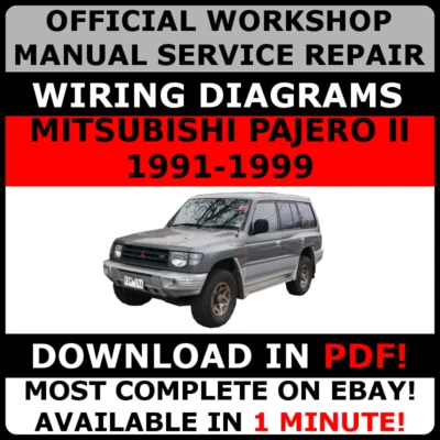 MANUAL DE REPARACIÓN TALLER OFICIAL para MITSUBISHI PAJERO II 1991-1999 CABLEADO #