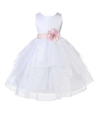 *FREE SHIP ORGANZA GIRL DRESS FLOWER PRINCESS WEDDING BRIDESMAID BRIDAL BIRTHDAY