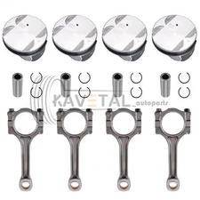 Engine Pistons & Rings Connecting Rods Kit For Buick Chevrolet GMC Saturn 2.4L
