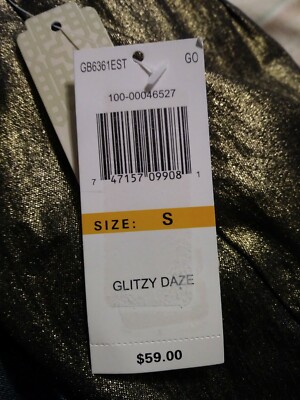 GB Gold Glitzy Daze Shimmer Ruffle Zip Back Holiday Short