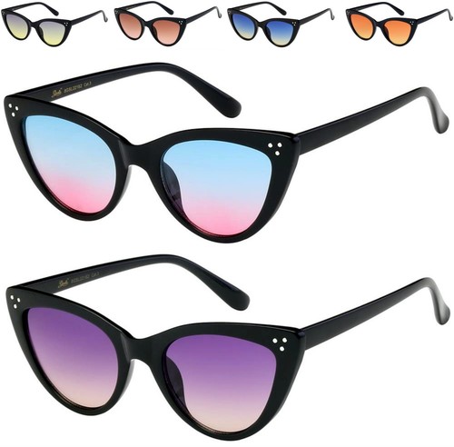 Occhio di Gatto Colorato Trasparente Lenti Occhiali da Sole Slim UV400  Donna | eBay