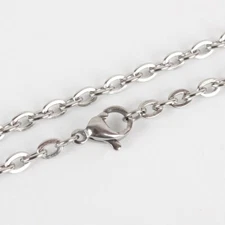 20x Stainless Steel Cable Chain Necklace with Lobster Claw Clasps 2.5x2mm 19.7"