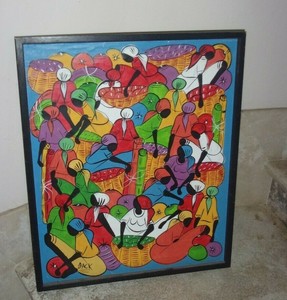 Stunning Haitian Wall Art Vintage Framed Haitian Art Ebay