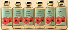 QTY 6 - Bath  Body Works POPPY Body Wash Shower Gel Shampoo 10oz