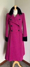 Marks And Spencer Twiggy Fit & Flare Victorian Military Long Coat Velvet Trim