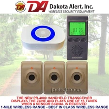 DAKOTA ALERT DCMA-4K PLUS+MTPR-4000 WIRELESS ALARM SYSTEM - 3 SENSORS