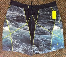 NAUTICA MENS NAVY SEAS SWIM TRUNKS 40w NWT B17