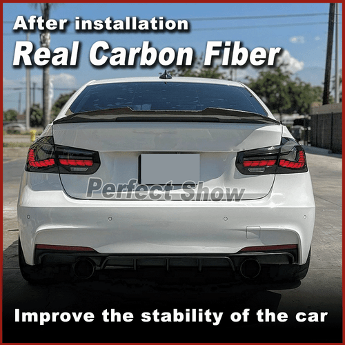 For BMW 3 Series F30 320i F80 M3 2013-18 REAL Carbon Rear Trunk Spoiler Wing Lip - Picture 2 of 10