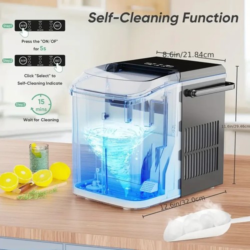 Countertop Ice Maker, Nugget Portable Ice Machine, 2 Bullet Ice Cubes Per Min - Picture 6 of 7