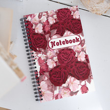 Roses Floral Flower Spiral Notebook Journal Lined Ruled Hardcover Diary Women
