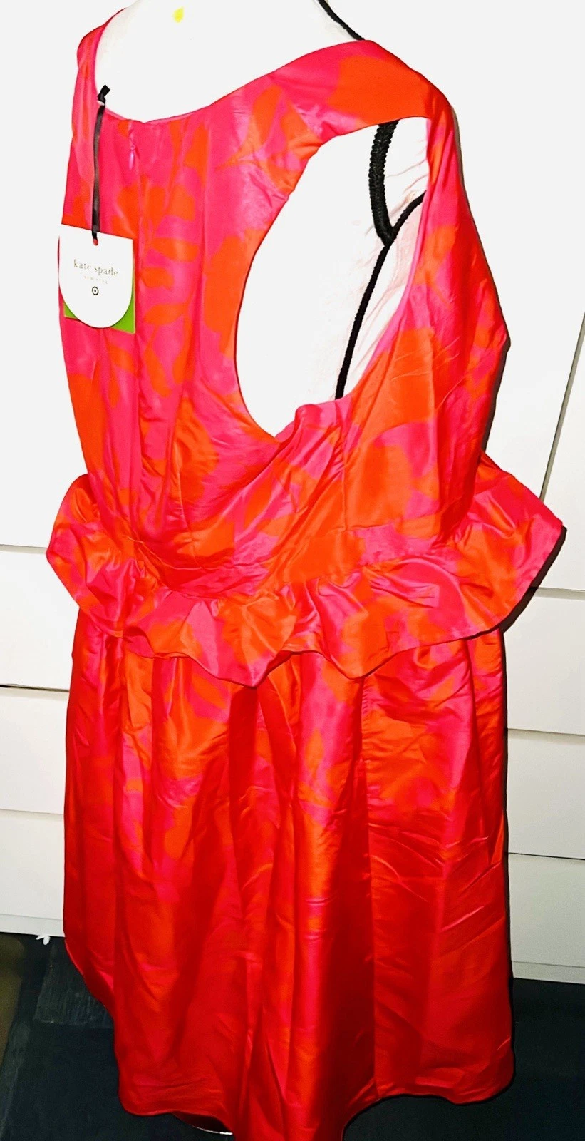 ABITO DA FESTA MIDI PEPLUM ROSSO ROSA TARGET KATE SPADE NEW YORK FUORI PRODUZIONE 8