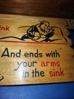 Vintage 1957 wood sign Quebec Signed on back 8.5"x4.5" MANCAVE — photo 4