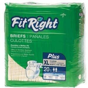 FitRight Plus Adult Briefs with Tabs, Moderate Absorption