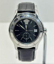 Versace Hurricane Chronograph ULQ99 Black/Silver 39mm Men's Watch Ronda #79