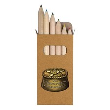 6 x 'Vintage Pork Pie' Short 85mm Pencils / Coloured Pencil Set (PE00067654)
