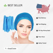 Soft Lightweight 21-Inch Disposable Bouffant Caps - Essential for Food Service